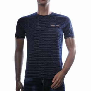 Club Ju heren t-shirt slim fit navy katoen stretch modern design