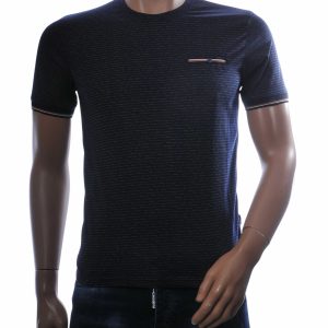 Club Ju Heren T-Shirt Zwart Slim Fit Stretch Italiaans Design