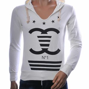 hoodie heren wit streetwear print