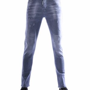 ICON2 heren jeans slim fit grijs met stretch en destroyed details voor moderne look