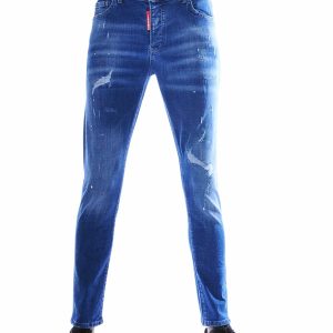 ICON2 heren jeans slim fit lichtblauw met destroyed details en stretch denim