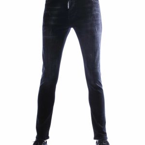 ICON2 Slim Fit Jeans Zwart Heren Stretch – Minimal Destroyed Denim