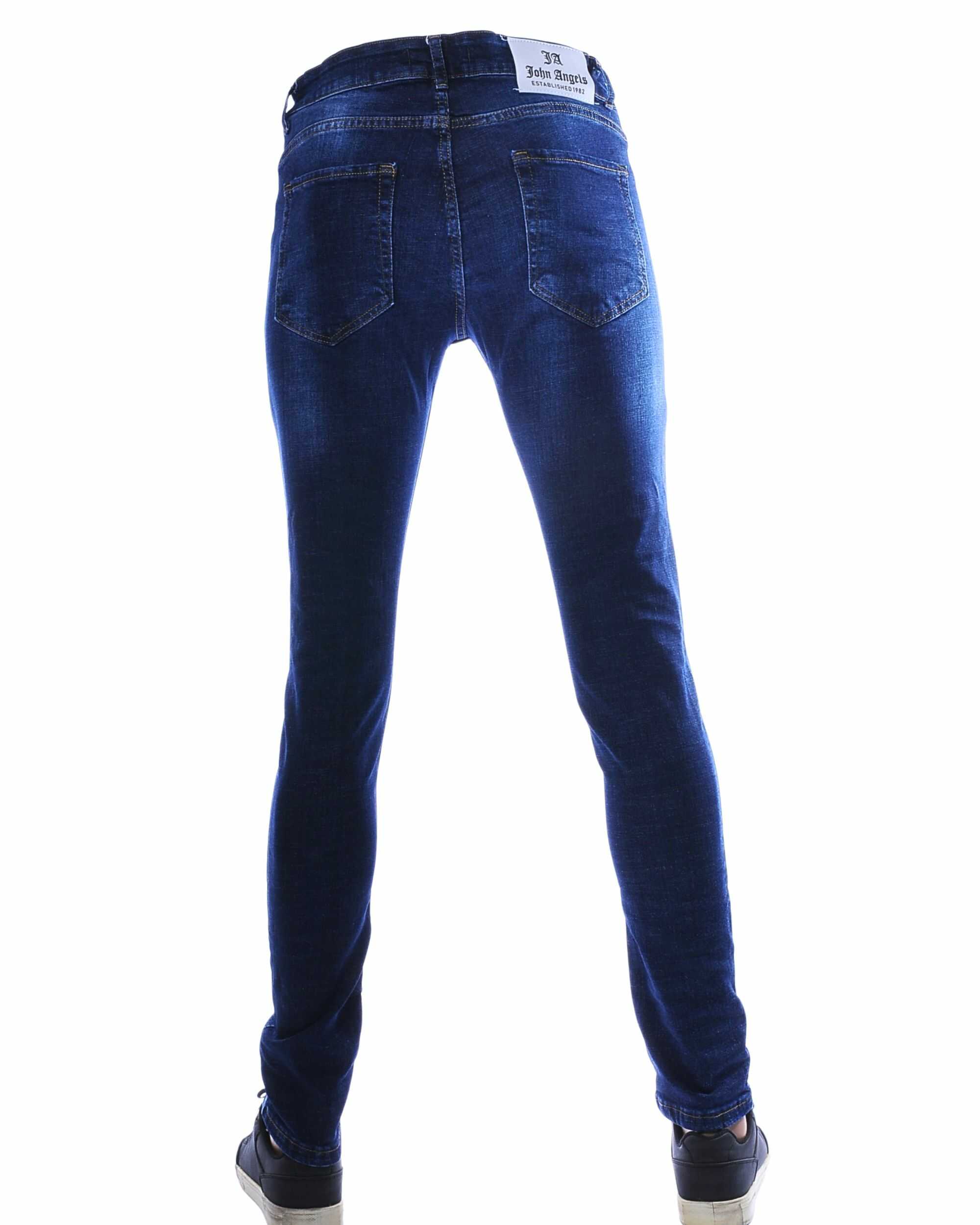 JOHN ANGELS donkerblauwe heren jeans met aansluitende pasvorm en rekbare stof