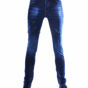 JOHN ANGELS donkerblauwe heren jeans met aansluitende pasvorm en rekbare stof