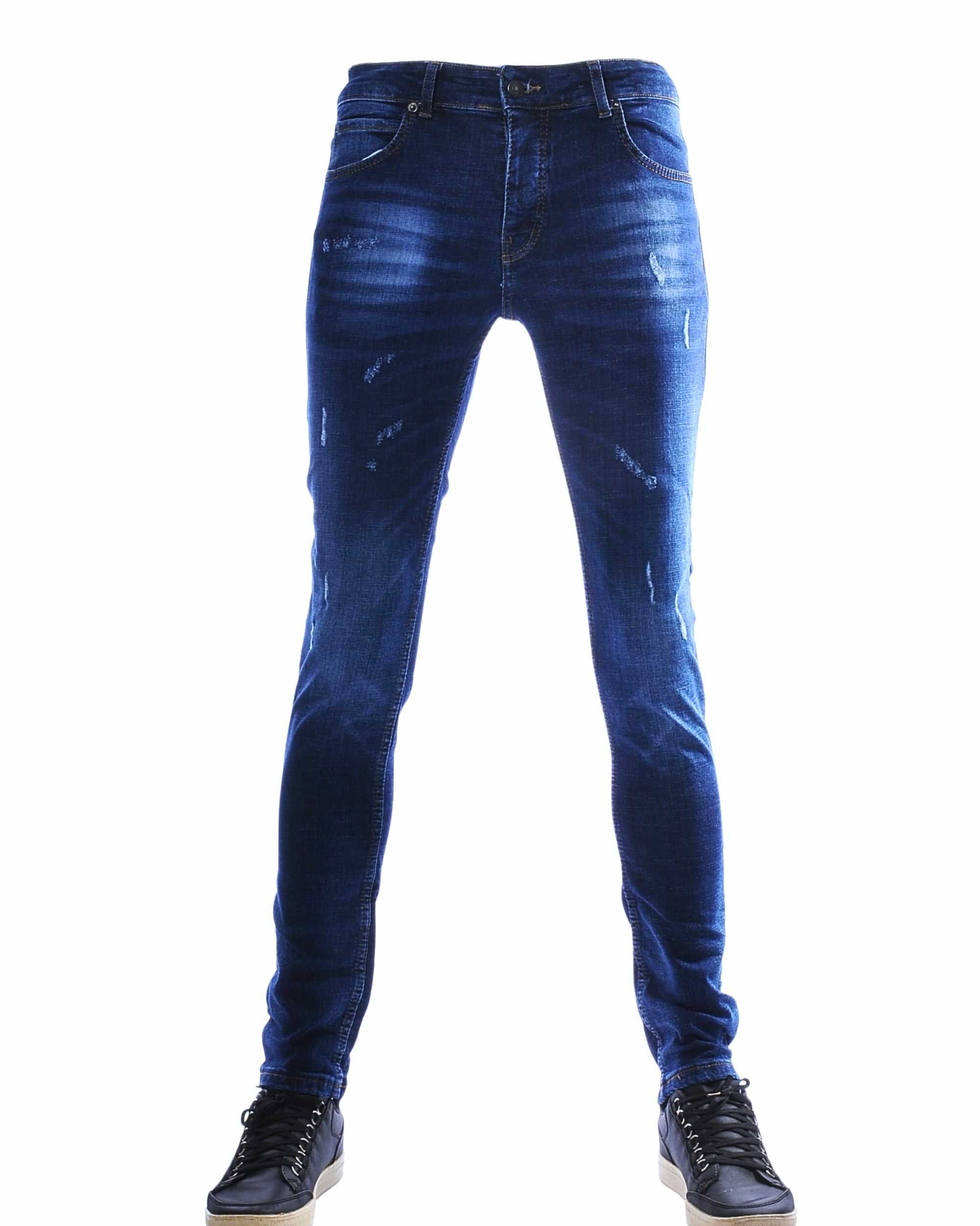 JOHN ANGELS donkerblauwe heren jeans met aansluitende pasvorm en rekbare stof
