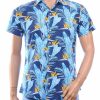 Ferlucci navy tropisch heren overhemd korte mouw