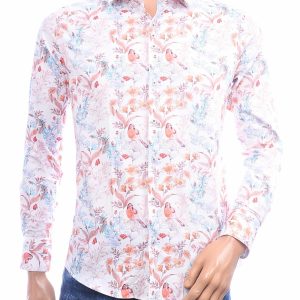 Ferlucci slim fit vogels bloemen overhemd