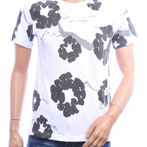 CI-BORG bloemen print heren T-shirt wit streetwear