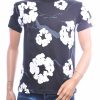 CI-BORG bloemen print heren T-shirt zwart streetwear