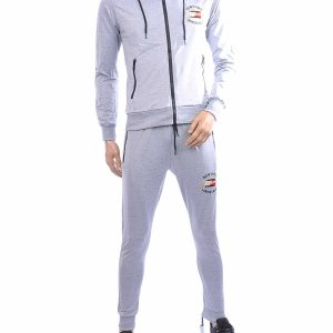 FLEX-STYLE heren trainingspak grijs modern fit met capuchon