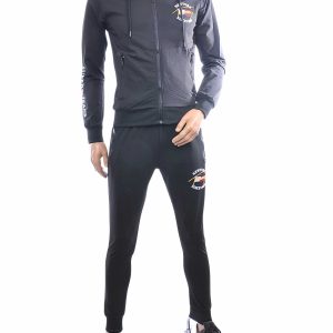 FLEX-STYLE heren trainingspak grijs modern fit met capuchon