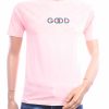 FLEX-STYLE F183 heren T-shirt roze met GOOD borduursel en all-over print