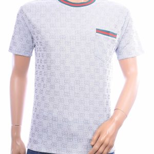 FLEX-STYLE F589 beige heren T-shirt met borstzak en modern fit pasvorm