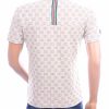 FLEX-STYLE F753 beige heren T-shirt achterzijde met Italiaanse kleurenstreep