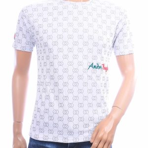 FLEX-STYLE F753 wit heren T-shirt met allover O-dessin en Andre Bogle borduring – CHARRA Nijmegen