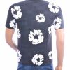 FLEX-TWO heren T-shirt met allover bloemen print en ronde hals