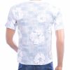 FLEX-TWO heren T-shirt met allover bloemen print en ronde hals