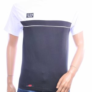 ICON PARIS heren T-shirt van CI-BORG in wit zwart en bruin kleur