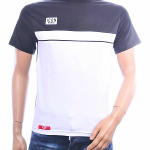 ICON PARIS heren T-shirt van CI-BORG in wit zwart en bruin kleur
