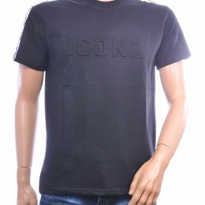 ICON2 heren T-shirt zwart met 3D logo en schouderband