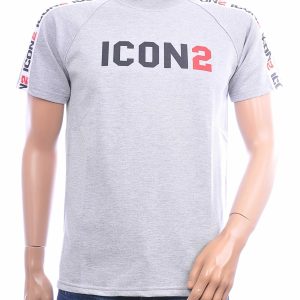 ICON2 T-Shirt Heren Regular Fit – Streetwear Shirt met ICON2 Logo - Grijs