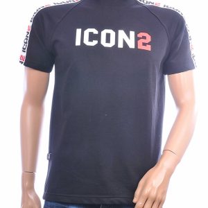 ICON2 T-shirt heren zwart regular fit met ICON2 logo en streetwear uitstraling