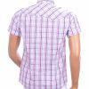 Achterzijde CIPO & BAXX paars geruit korte mouw overhemd Slim Fit