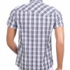 Achterzijde CIPO & BAXX zwart geruit korte mouw overhemd Slim Fit