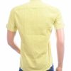 Achterkant CORRINO appelgroen slim fit korte mouw overhemd heren van 100% katoen