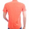 Achterkant van CORRINO oranje Slim Fit herenoverhemd met korte mouwen van 100% katoen