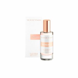 Achterzijde van YODEYMA Adriana Eau de Parfum met productinformatie en ingrediënten.