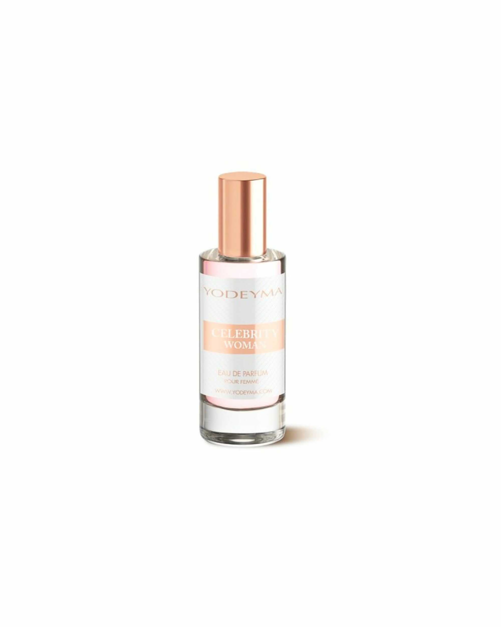 YODEYMA Celebrity Woman Eau de Parfum voor dames met zwarte bes, iris en patchouli verkrijgbaar in 15 ml, 50 ml en 100 ml.