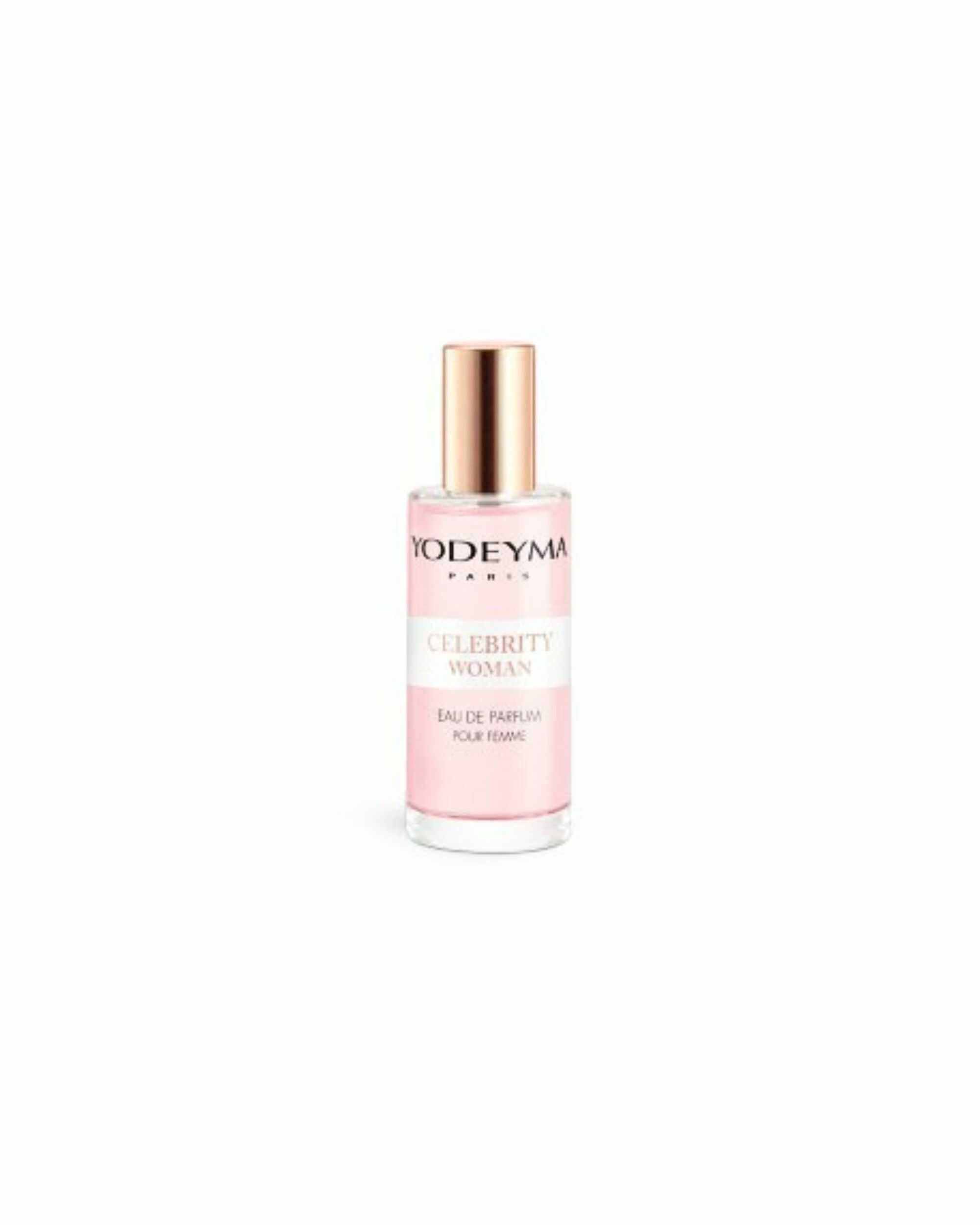 YODEYMA Celebrity Woman Eau de Parfum voor dames met zwarte bes, iris en patchouli verkrijgbaar in 15 ml, 50 ml en 100 ml.