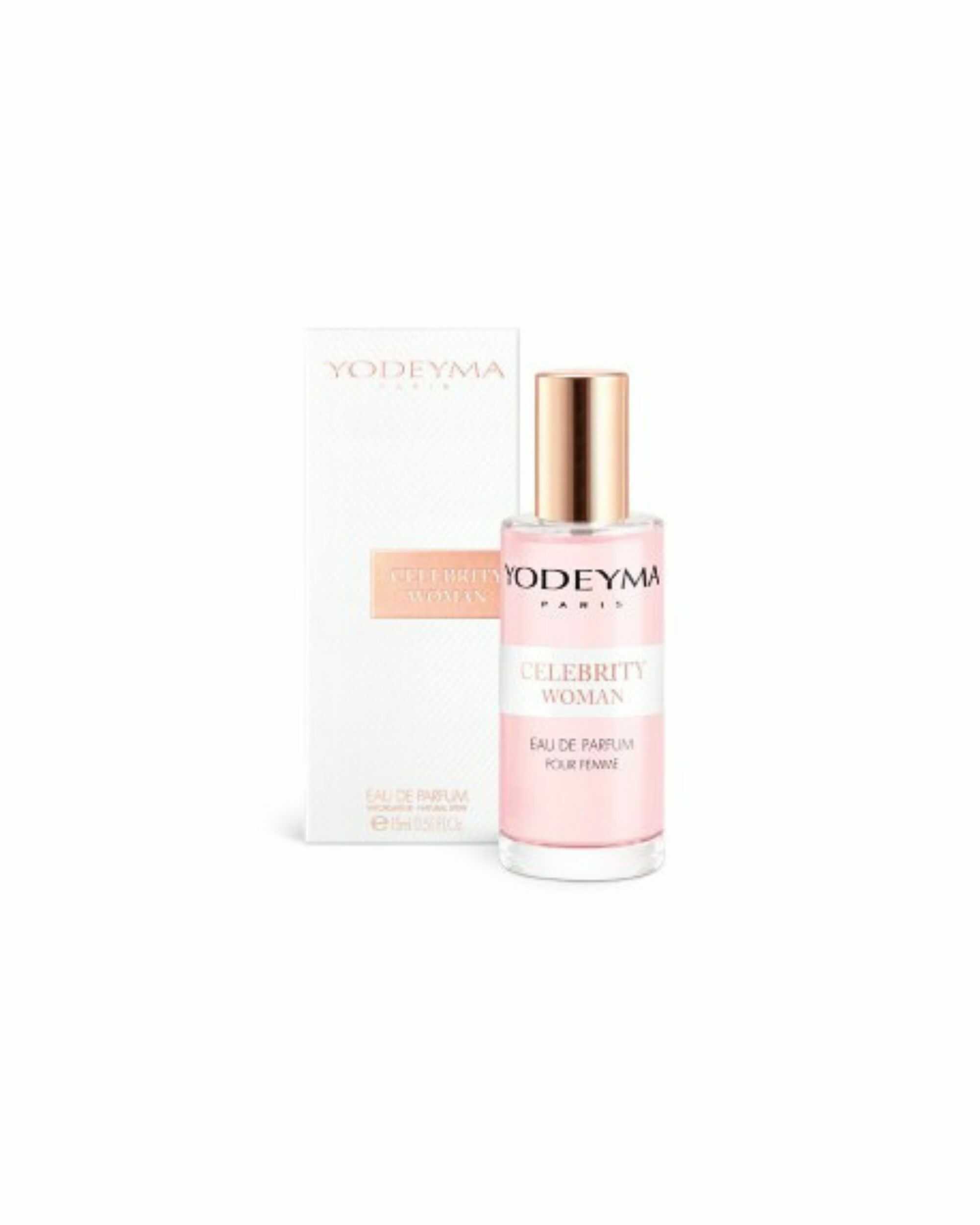 YODEYMA Celebrity Woman Eau de Parfum voor dames met zwarte bes, iris en patchouli verkrijgbaar in 15 ml, 50 ml en 100 ml.