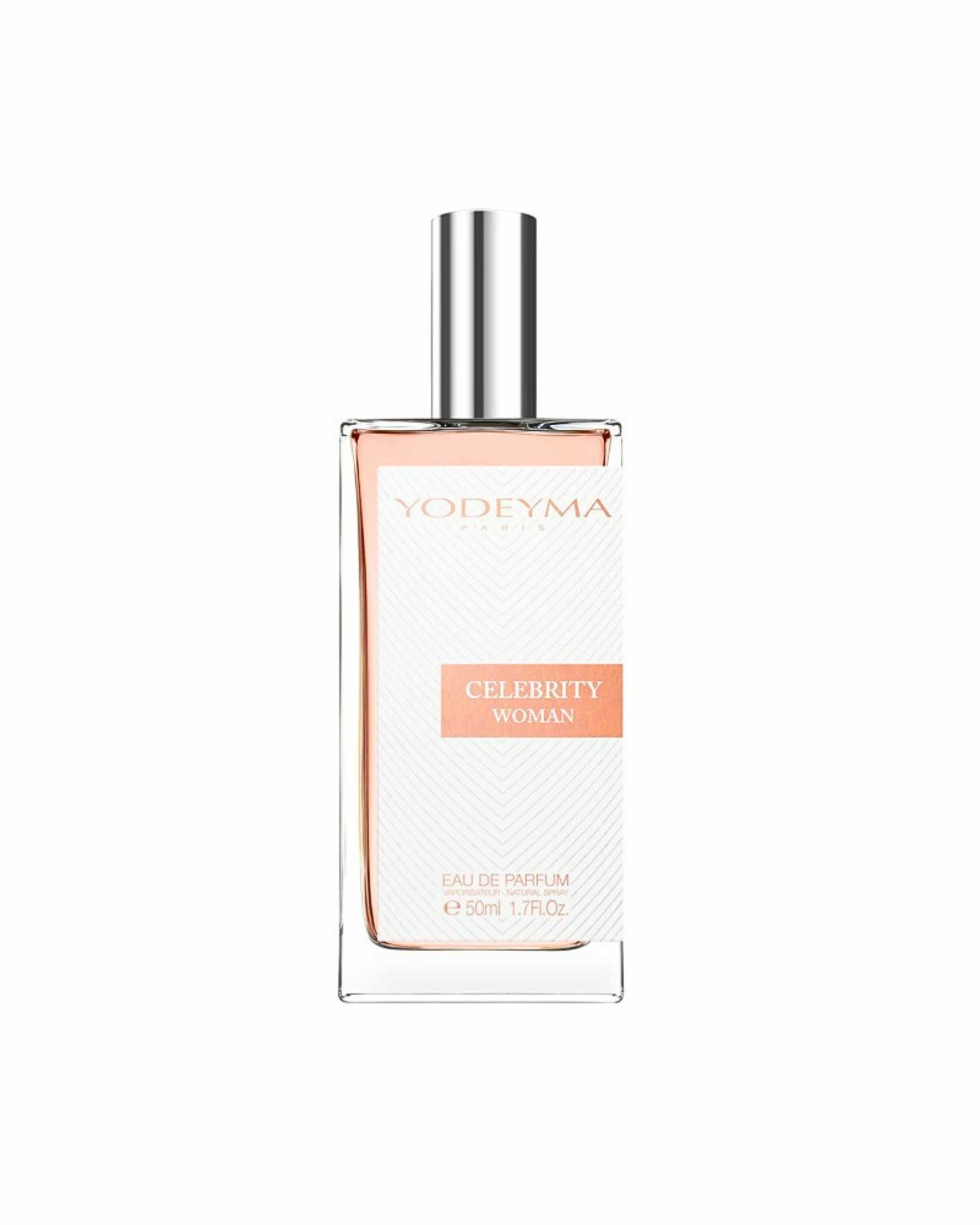 YODEYMA Celebrity Woman Eau de Parfum voor dames met zwarte bes, iris en patchouli verkrijgbaar in 15 ml, 50 ml en 100 ml.