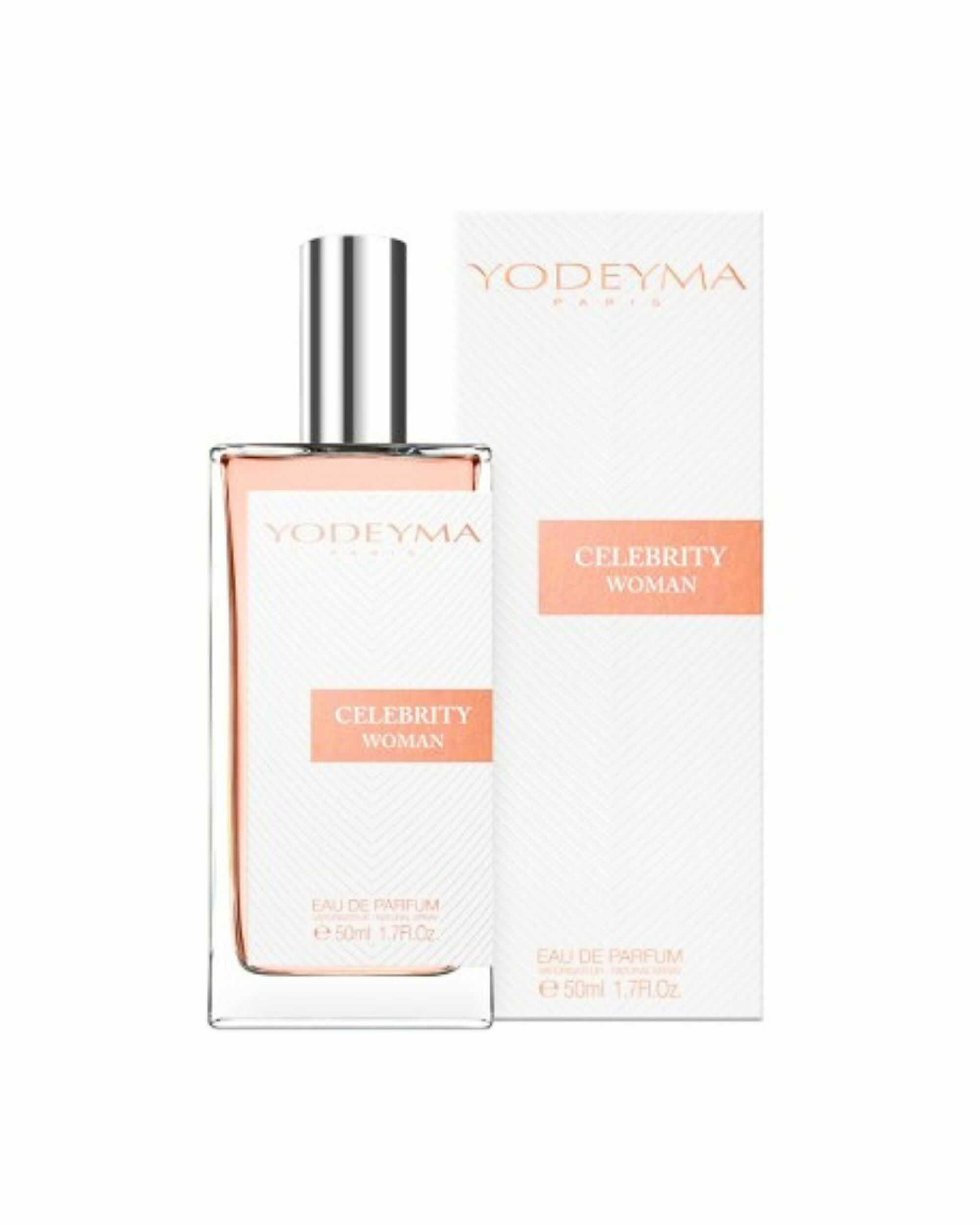 YODEYMA Celebrity Woman Eau de Parfum voor dames met zwarte bes, iris en patchouli verkrijgbaar in 15 ml, 50 ml en 100 ml.