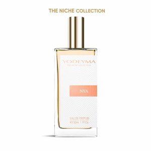 Achterzijde van YODEYMA NYA Oriental Vanilla Eau de Parfum uit The Niche Collection met luxe verpakking