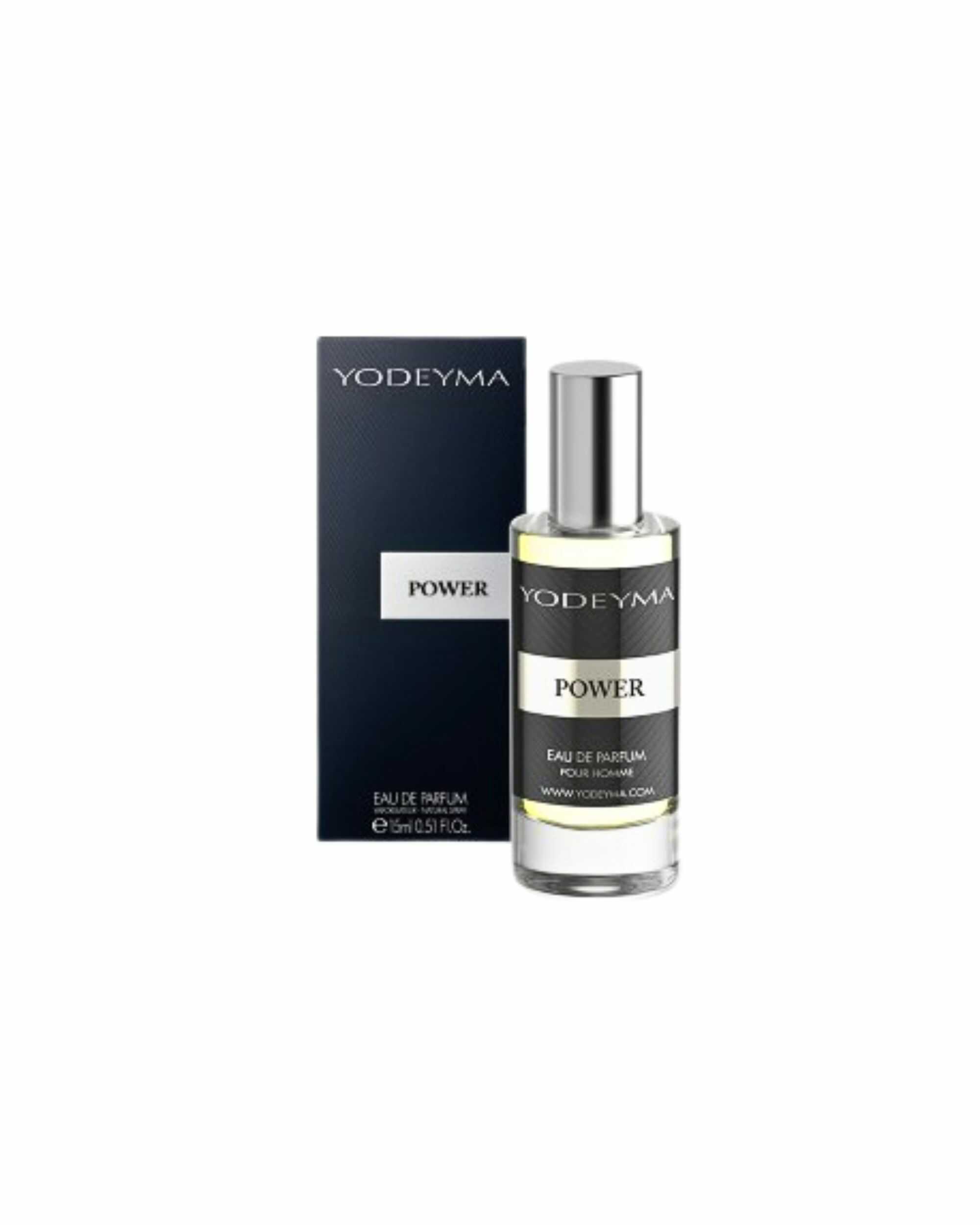 YODEYMA Power parfum voor heren met grapefruit, kaneel en patchouli verkrijgbaar in 15 ml, 50 ml en 100 ml bij CHARRA Nijmegen.