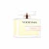 Achterzijde van YODEYMA Tayda Floral Amber Eau de Parfum damesflacon met productinformatie.