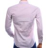 BIBLOS UOMO beige herenoverhemd met allover dessin op de achterkant en Italiaanse Slim Fit-pasvorm