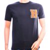 BRAAZI heren T-shirt zwart met oranje geborduurde H-badge van 100% katoen.