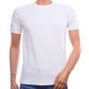 CI-BORG basic heren T-shirt wit regular fit met zwarte strepen op de mouwen