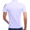 Achterkant witte CI-BORG heren polo slim fit met korte mouwen en polokraag
