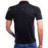 Achterkant zwarte CI-BORG heren polo slim fit met korte mouwen en polokraag