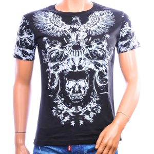 CI-BORG T-shirt heren zwart met witte skull en adelaar print – T-shirt heren Nijmegen