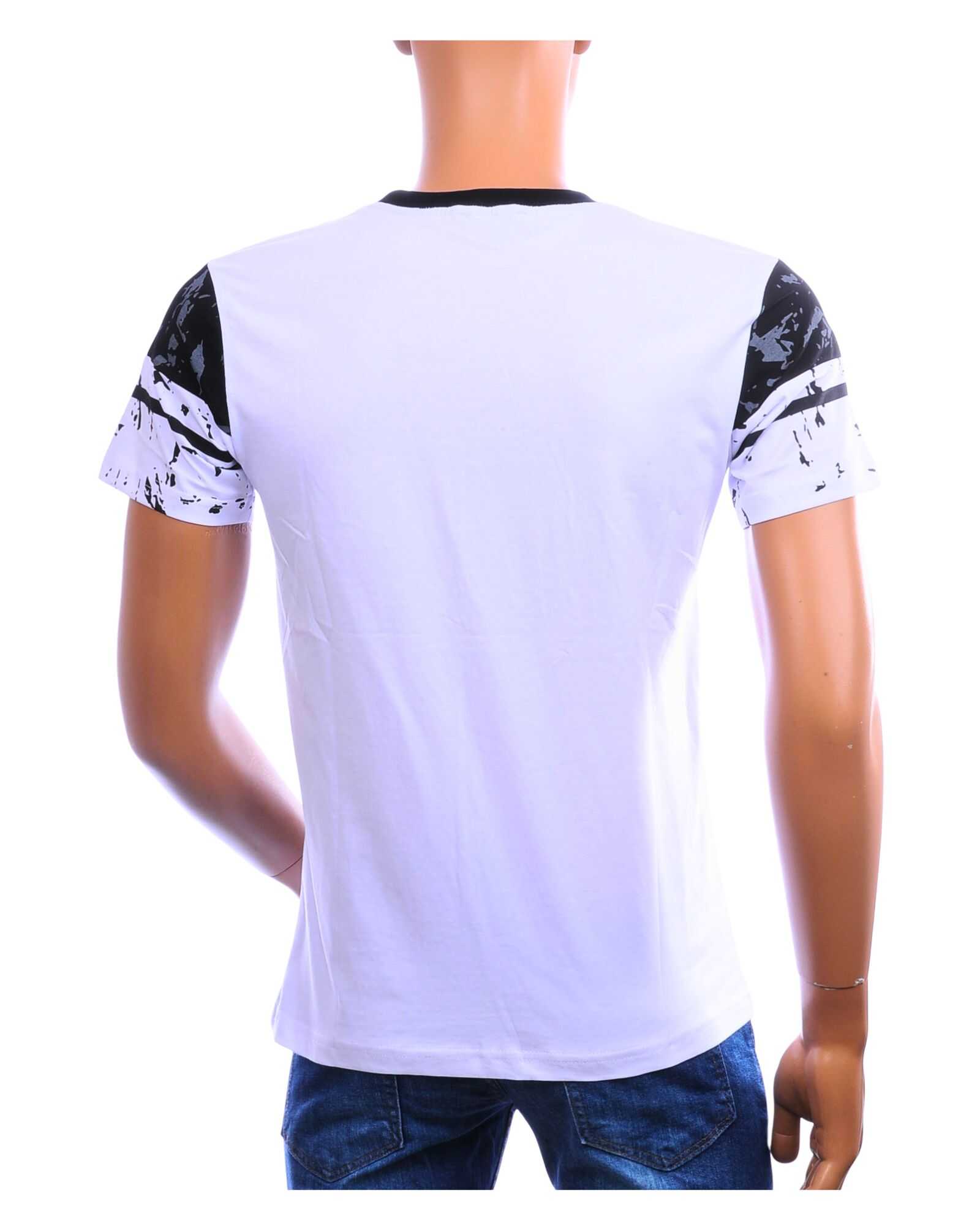 CI-BORG wit T-shirt heren slim fit effen witte achterkant