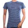 DRAGSTER gestreept heren T-shirt donkerblauw slim fit met ronde hals