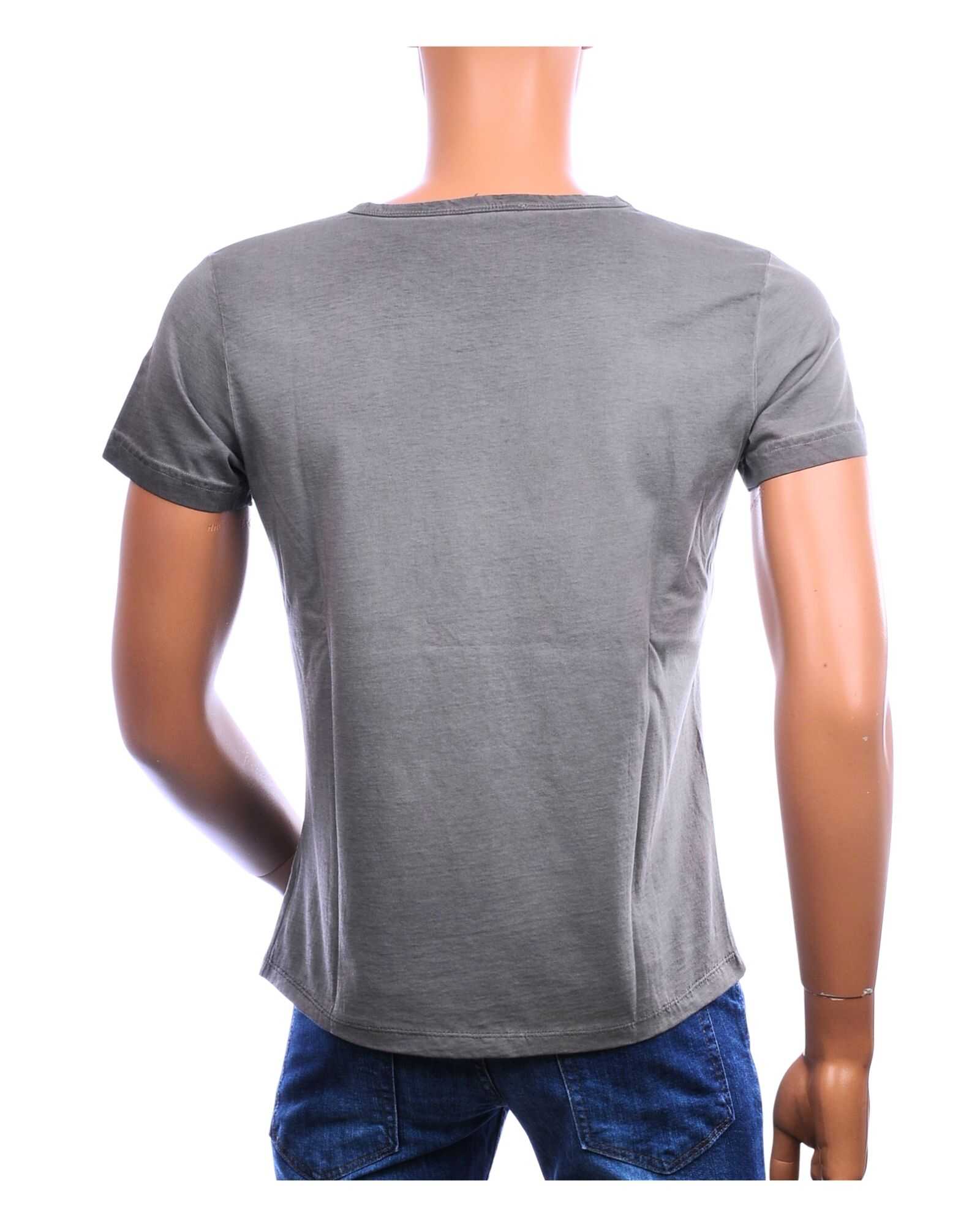Achterkant EMI MAY vintage T-shirt heren antraciet regular fit