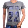 EMI MAY vintage T-shirt heren antraciet met donkere 22 statementprint