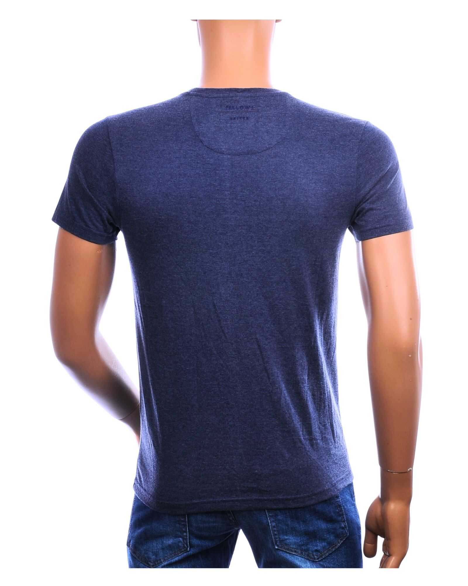 Achterkant FELLOWS UNITED slim fit T-shirt heren donkerblauw